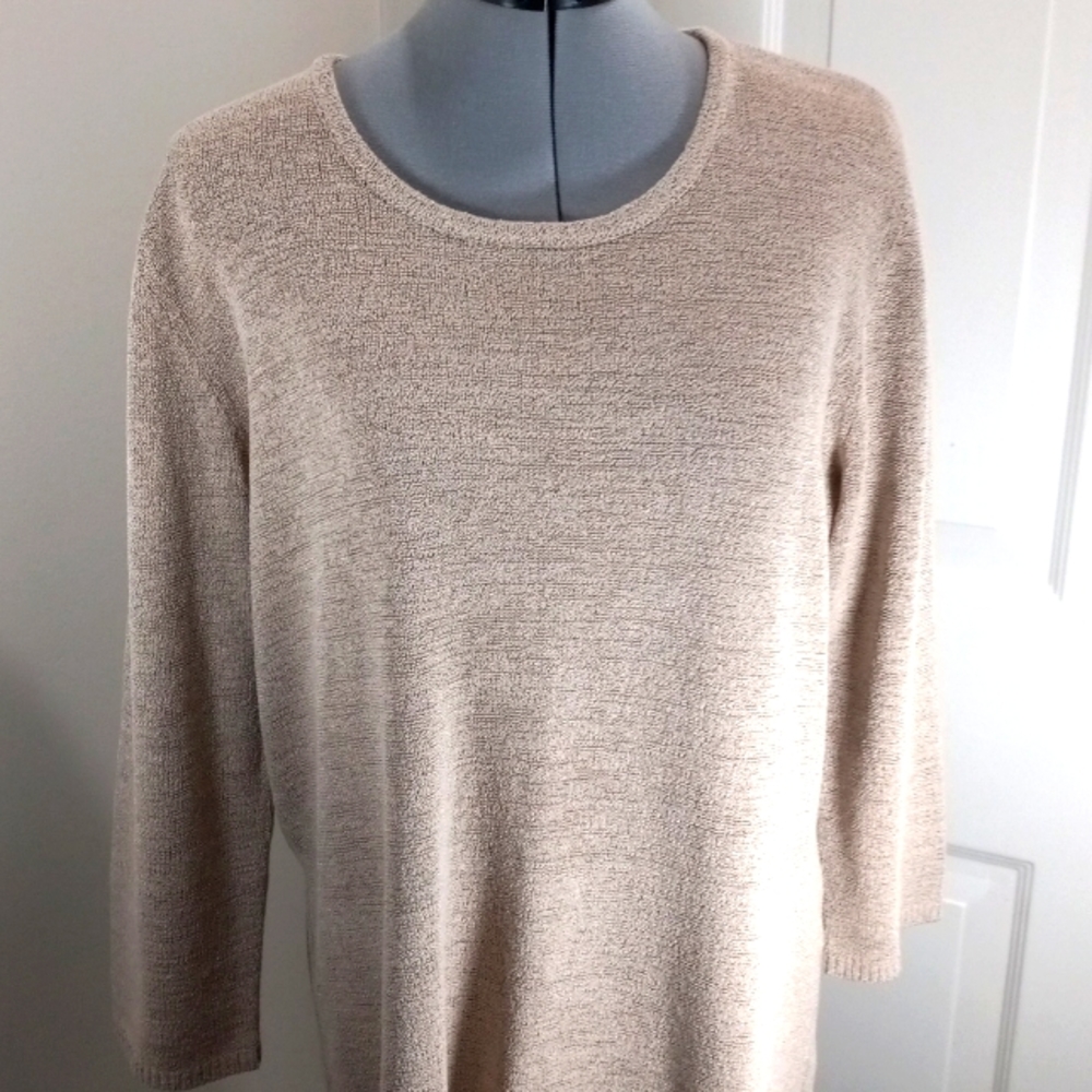 August Max Silk Stretch Sz 4 Beige Tunic